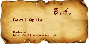 Bartl Appia névjegykártya